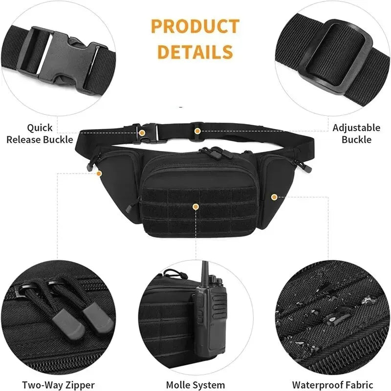 SAC TACTIQUE EN NYLON À POCHES MULTIPLES