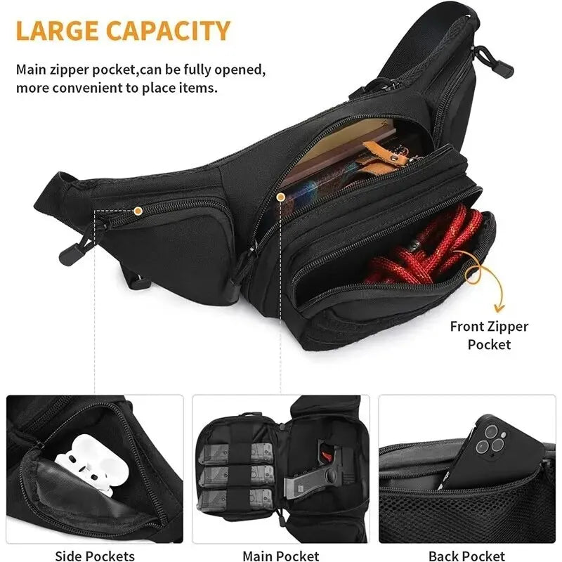 SAC TACTIQUE EN NYLON À POCHES MULTIPLES