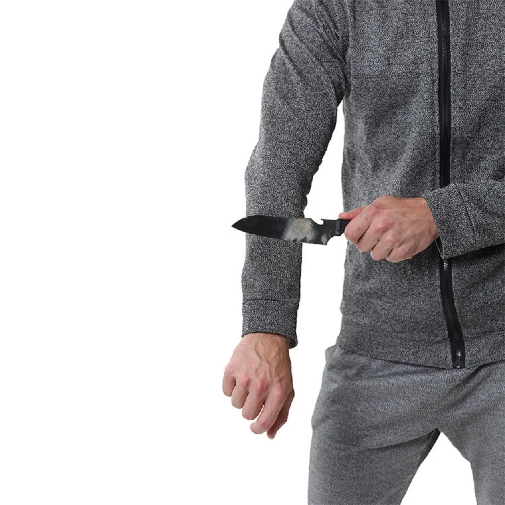 Sweat-shirt zippé résistant aux coupures, norme EU EN388 CE NIVEAU 5