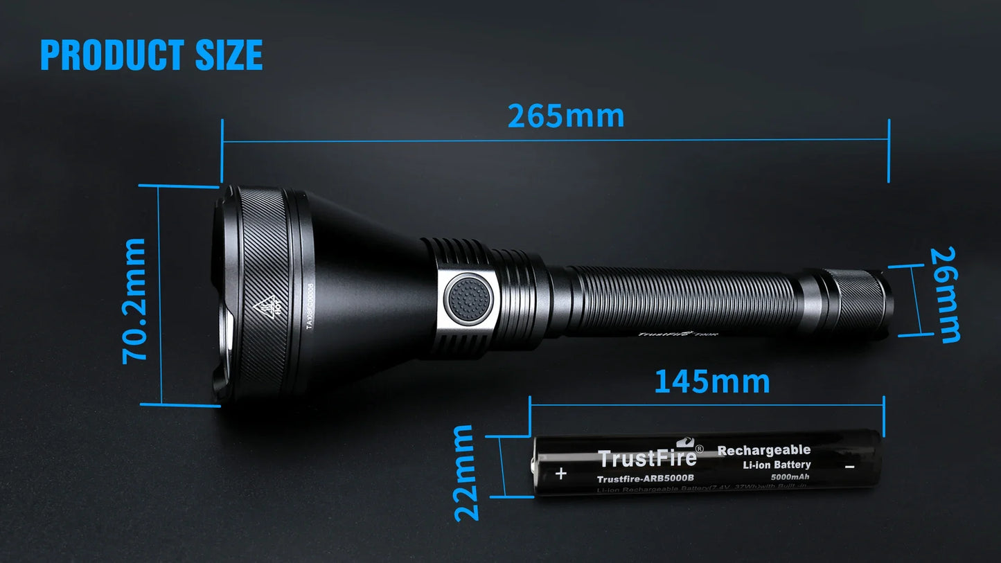 TRUSTFIRE TORCIA T390 A LED KIT HUNTING LMNS SBT-90 4800 LM RICARICABILE AD ALTA POTENZA