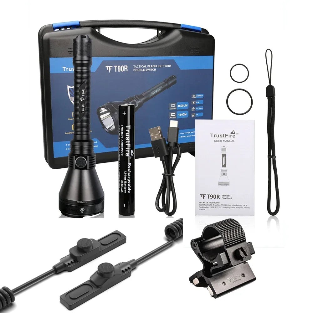 TRUSTFIRE TORCIA T390 A LED KIT HUNTING LMNS SBT-90 4800 LM RICARICABILE AD ALTA POTENZA