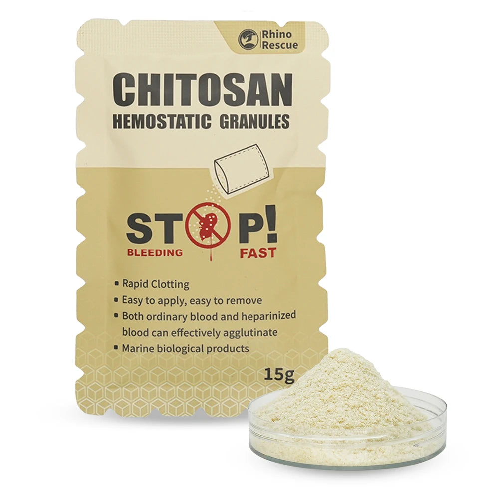 RHINO RESCUE POLVERE EMOSTATICA CHITOSAN HEMOSTATIC POWDER GRANULAR 6g/15g