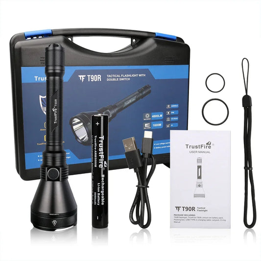 TRUSTFIRE TORCIA T390 A LED KIT HUNTING LMNS SBT-90 4800 LM RICARICABILE AD ALTA POTENZA