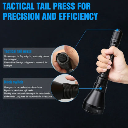 TRUSTFIRE TORCIA T390 A LED KIT HUNTING LMNS SBT-90 4800 LM RICARICABILE AD ALTA POTENZA