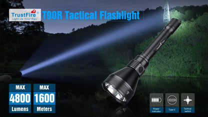 TRUSTFIRE TORCIA T390 A LED KIT HUNTING LMNS SBT-90 4800 LM RICARICABILE AD ALTA POTENZA