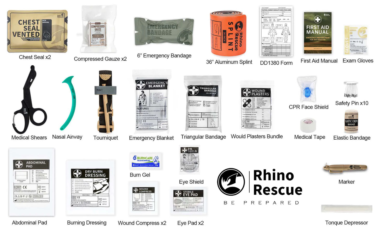 RHINO RESCUE KIT PRONTO SOCCORSO TATTICO IFAK TRAUMA KIT TACTICAL