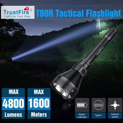 TRUSTFIRE TORCIA T390 A LED KIT HUNTING LMNS SBT-90 4800 LM RICARICABILE AD ALTA POTENZA